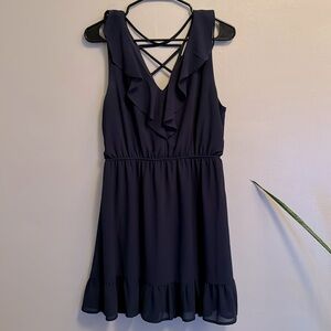 Monteau - Navy A-Line Sleeveless Mini Dress - size L
